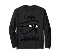 I Am Awake- Horus Simbolo di Protezione Egiziano Terzo Occhio Egitto Maglia a Manica