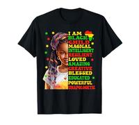 I Am Black Girl Juneteenth Afro-American Girls Kids Magic Maglietta