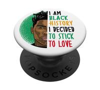 I Am Black History Afro Africano Nero Storia Mese PopSockets PopGrip Adesivo