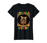 I Am Black History Afro Ragazza Afro Americana Ragazze Bambini Maglietta