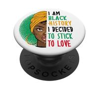 I Am Black History Black History Mese Vintage Nero Ragazza PopSockets PopGrip Adesivo
