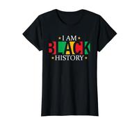 I Am Black History - Diritti Civili - Black Empowerment Maglietta con Stampa Grafica Economica, Donna, Nero, S