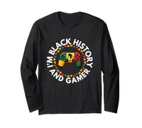 I Am Black History Gamer Gioco afroamericano Maglia a Manica
