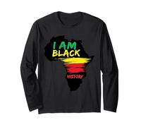 I Am Black History Orgoglio Afroamericano Storico orgoglioso Maglia a Manica