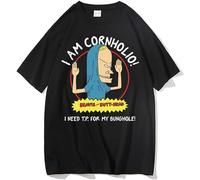 I Am Cornholio T-Shirt Beavis Scary Art Gift Men Tee Short Sleeve Beavis And Butt Head T Shirt I Need T P for My Bunghole Tshirt Black XXL