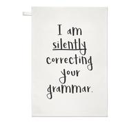 I Am Correzione IN Silenzio Tuo Grammatica Strofinaccio Divertente Ortografia