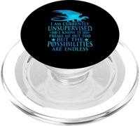 I Am Currently Unsupervised I Know Funny Dragon Saying PopSockets PopGrip per MagSafe