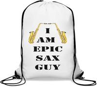 I am Epic Sax Guy - Sacca da palestra, con coulisse, colore: bianco, bianco, Taglia unica