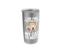 I Am Fine Everything Is Fine My Cat Is Not Angry Bicchiere termico in acciaio inox doppia parete