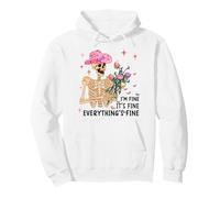 I am Fine Everything is Funny Skeleton Cappello Western Rose Felpa con Cappuccio