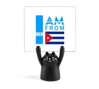 I Am from Cuba Art Deco Fashion Memo Holder Cartoon Black Cat Stand Decoration