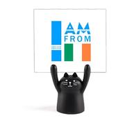 I Am from Ireland Art Deco Fashion Memo Holder Cartoon Black Cat Stand Decoration