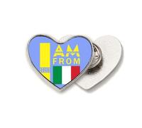 I Am From Italy Art Deco Fashion Heart Metal Pin Spilla Clip Love