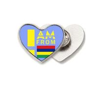 I Am From Mauritius Art Deco Fashion Heart Metal Pin Spilla Clip Love