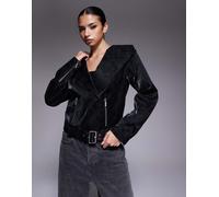 I.AM.GIA - Andromeda - Giacca da moto oversize in pelle sintetica nero lucido L