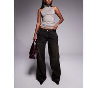 I.AM.GIA - Misty - Jeans larghi a vita bassa nero slavato sabbiato XL