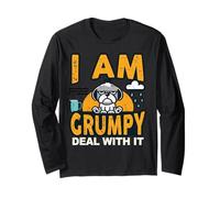 I Am Grumpy Funny Text Adult Hilarious Sarcastic Novelty Maglia a Manica