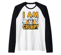 I Am Grumpy Funny Text Adult Hilarious Sarcastic Novelty Maglia con Maniche Raglan
