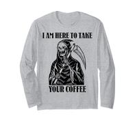 I Am Here To Take Your Coffee Funny Skeleton Coffee Lover Maglia a Manica