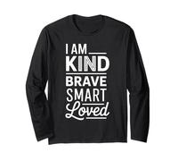 I Am Kind Brave Smart Loved Edificante Motivazionale |- Maglia a Manica