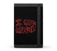 I Am Loved - Portafogli a tre ante con porta banconote e carte di credito, 8 scomparti, portachiavi, finestra per foto, per uomini e donne, Stile: 37., Taglia unica, Per tutte le stagioni