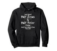 I Am Mixed Half Jesus And Half Peter Christian #Runup Gift Felpa con Cappuccio