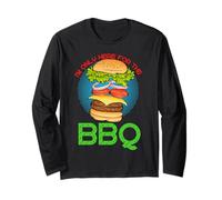 I Am Only Here for The BBQ Burgers Uomini Donne Bambini Ragazzi Ragazze Maglia a Manica