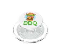 I Am Only Here For The BBQ Burgers Uomini Donne Bambini Ragazzi Ragazze PopSockets PopGrip per MagSafe