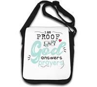 I Am Proof That God Answers Prayers Borsa a tracolla bianca
