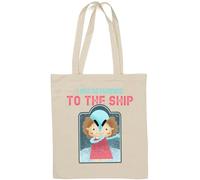 I Am Returning to The Ship Alien Faded Art - Borsa tote in cotone naturale bianco