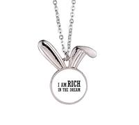 I Am Rich In The Dream Art Deco Fashion Coniglio Collana Ciondolo Coniglio Animale Gioielli Regalo