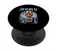 I Am Ro Boo Tic Divertente robot zucca Halloween Spooky PopSockets PopGrip Adesivo