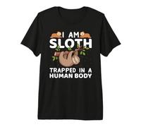 I Am Sloth Trapped in A Human Body Funny Sloths Lover Maglietta Premium