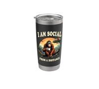 I Am Social From A Distance Orangutan Simpatico Bicchiere termico in acciaio inox doppia parete