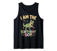 I Am The Birthday Boy Party Outfit Dinosauro Retro Boys Canotta