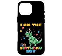 I Am The Birthday Boy Trex Dino Party Family Match Ragazzi Bambini Custodia per iPhone 16 Pro Max