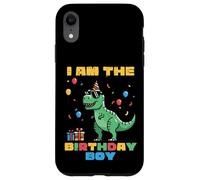 I Am The Birthday Boy Trex Dino Party Family Match Ragazzi Bambini Custodia per iPhone XR