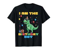 I Am The Birthday Boy Trex Dino Party Family Match Ragazzi Bambini Maglietta