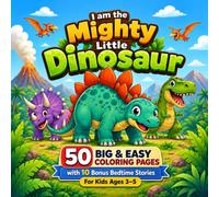 I Am the Mighty Little Dinosaur: A Dinosaur Coloring Book for Kids Ages 3-5 with 50 Coloring Pages and 10 Bedtime Stories