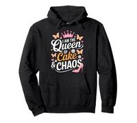 I AM THE QUEEN OF CAKE AND CHAOS Felpa con Cappuccio