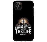 I Am The Resurrection Giovanni 11:25 Versetto della Bibbia Cristiana Custodia per iPhone 11 Pro Max