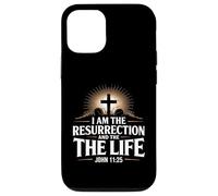I Am The Resurrection Giovanni 11:25 Versetto della Bibbia Cristiana Custodia per iPhone 12/12 Pro