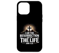 I Am The Resurrection Giovanni 11:25 Versetto della Bibbia Cristiana Custodia per iPhone 12 Pro Max