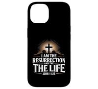 I Am The Resurrection Giovanni 11:25 Versetto della Bibbia Cristiana Custodia per iPhone 14
