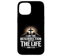 I Am The Resurrection Giovanni 11:25 Versetto della Bibbia Cristiana Custodia per iPhone 15