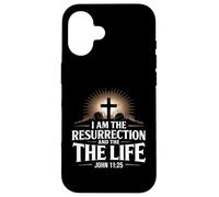I Am The Resurrection Giovanni 11:25 Versetto della Bibbia Cristiana Custodia per iPhone 16
