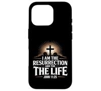 I Am The Resurrection Giovanni 11:25 Versetto della Bibbia Cristiana Custodia per iPhone 16 Pro