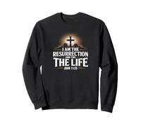 I Am The Resurrection Giovanni 11:25 Versetto della Bibbia Cristiana Felpa