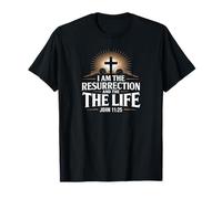 I Am The Resurrection Giovanni 11:25 Versetto della Bibbia Cristiana Maglietta