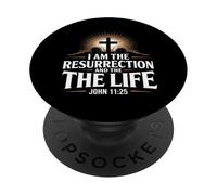 I Am The Resurrection Giovanni 11:25 Versetto della Bibbia Cristiana PopSockets PopGrip Adesivo